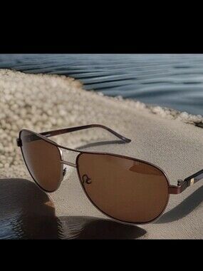 Sperry BAYSIDEPZ Polarized Aviator Sunglasses Brown Lens/Frame 60-13-135